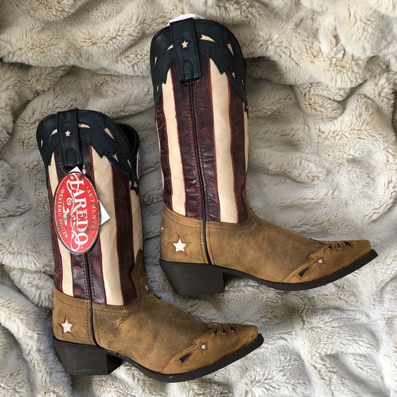 Laredo Shoes - laredo cowgirl boots tan stars and stripes